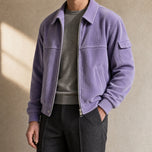 Downpour Corduroy Bomber Jacket in Purple