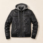 Drizzle Leather Moto Jacket in Black