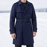 Elder Mid-Length Trench Coat in Navy Blue