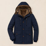Elm Fleece-Lined Hooded Parka in Dark Blue