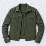 Evenfall Cotton Trucker Jacket in Army Green