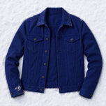 Evenfall Cotton Trucker Jacket in Navy Blue