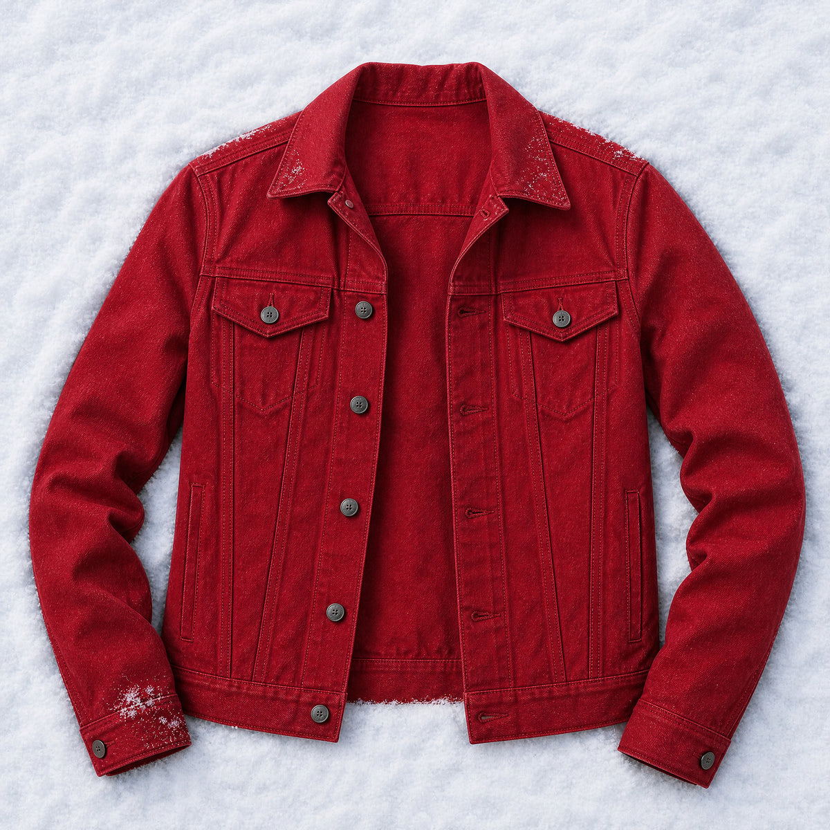 Evenfall Cotton Trucker Jacket in Red
