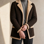 Fathom Suede Shearling Jacket in Coffee