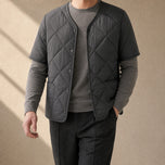 Fen Fleece-Lined Quilted Jacket in Dark Gray