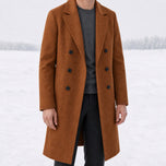 Fernbrake Long Double-Breasted Overcoat in Caramel