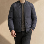 Fir Puffer Bomber Jacket in Dark Gray