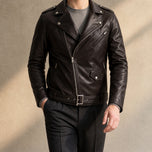 Flintlock Leather Motorcycle Jacket in Brown