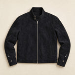 Flurry Leather Cafe Racer Jacket in Black