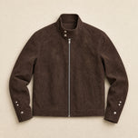 Flurry Leather Cafe Racer Jacket in Brown