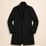 Ford Single-Breasted Overcoat in Black