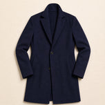 Ford Single-Breasted Overcoat in Dark Blue