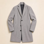 Ford Single-Breasted Overcoat in Light Gray