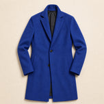 Ford Single-Breasted Overcoat in Royal Blue
