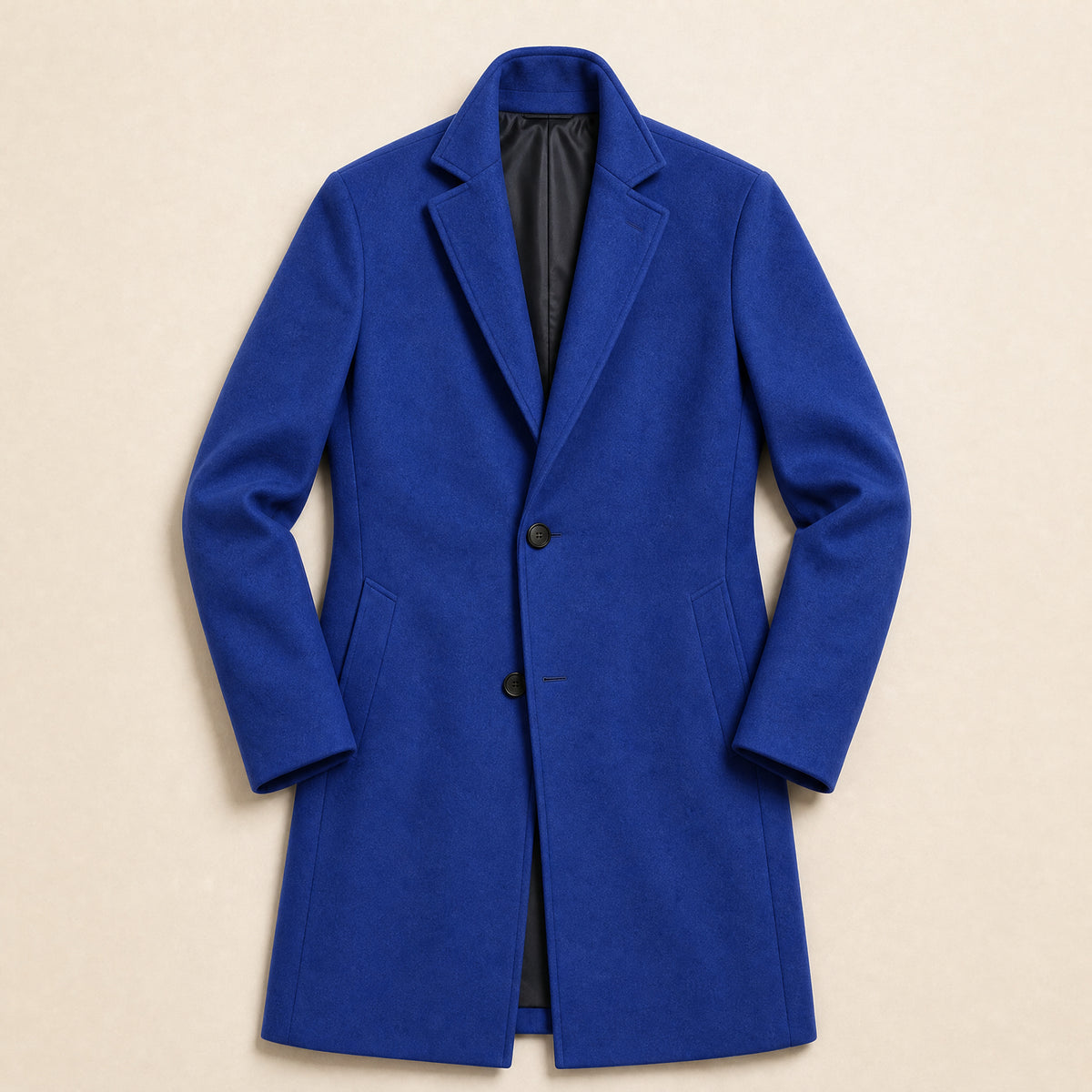Ford Single-Breasted Overcoat in Royal Blue