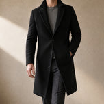 Forge Single-Breasted Overcoat in Black