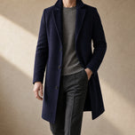 Forge Single-Breasted Overcoat in Dark Blue