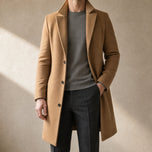 Forge Single-Breasted Overcoat in Khaki