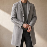 Forge Single-Breasted Overcoat in Light Gray