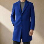 Forge Single-Breasted Overcoat in Royal Blue