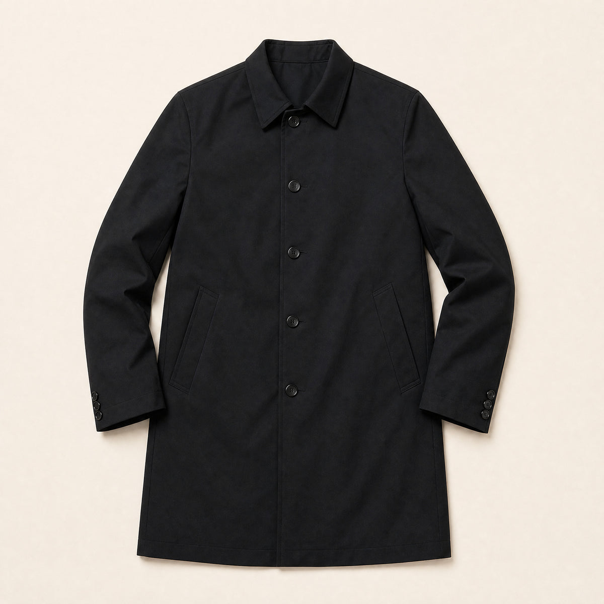 Fossil Mid-Length Coat in Black