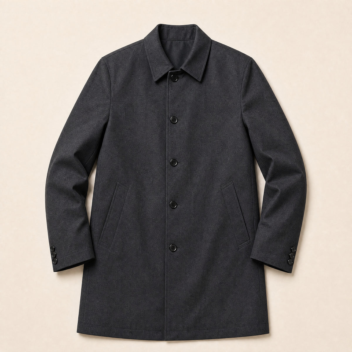 Fossil Mid-Length Coat in Dark Gray