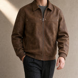 Freshet Leather Bomber Jacket in Brown
