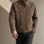 Furze Stand-Collar Flight Jacket in Brown
