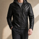Glade Fleece-Lined Leather Jacket in Black