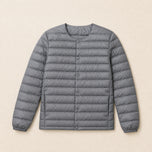 Gneiss Collarless Down Jacket in Gray