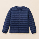 Gneiss Collarless Down Jacket in Navy