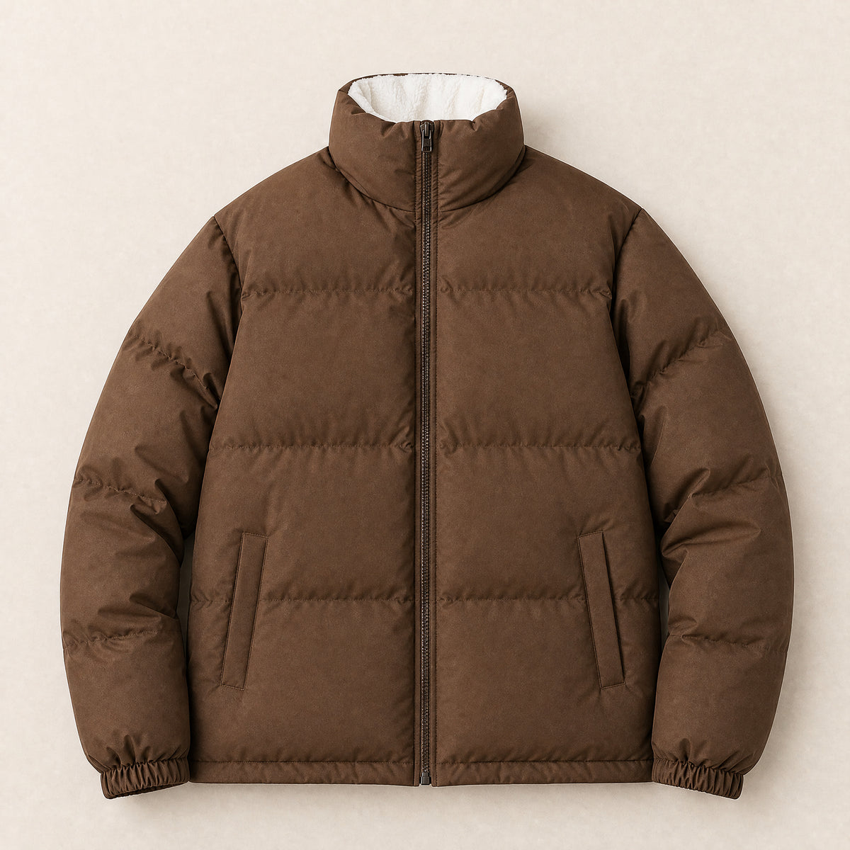 Gorse Boxy Puffer Jacket in Coffee