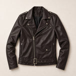 Gravel Leather Motorcycle Jacket in Brown