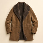 Grotto Shearling Coat in Khaki