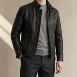 Hail Faux-Leather Stand-Collar Jacket in Black