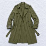 Hailstone Double-Breasted Trench Coat in Green