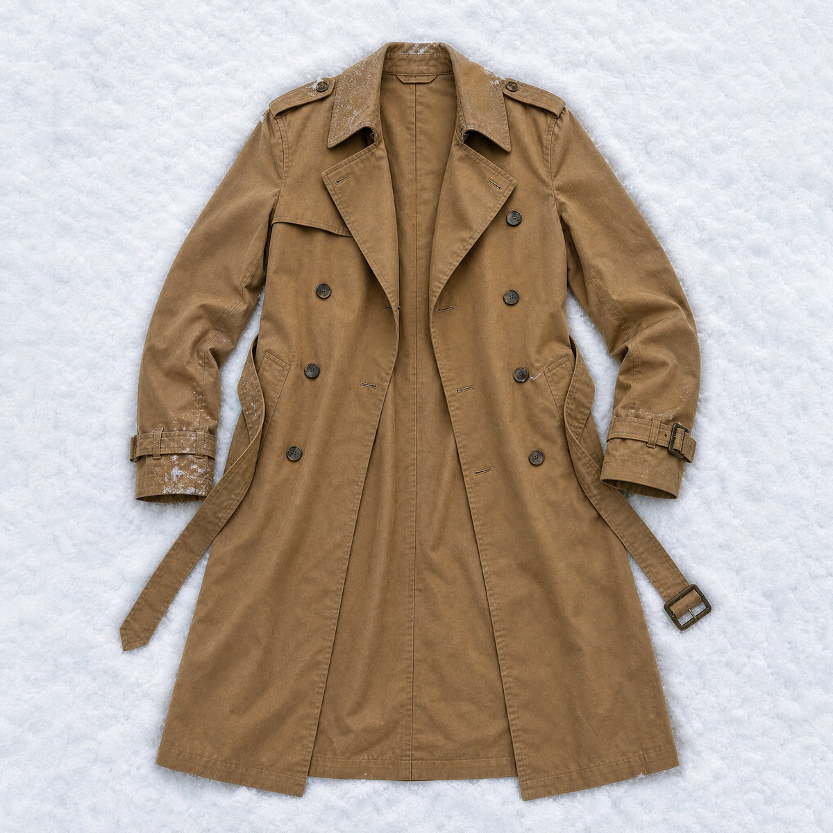 Hailstone Double-Breasted Trench Coat in Khaki