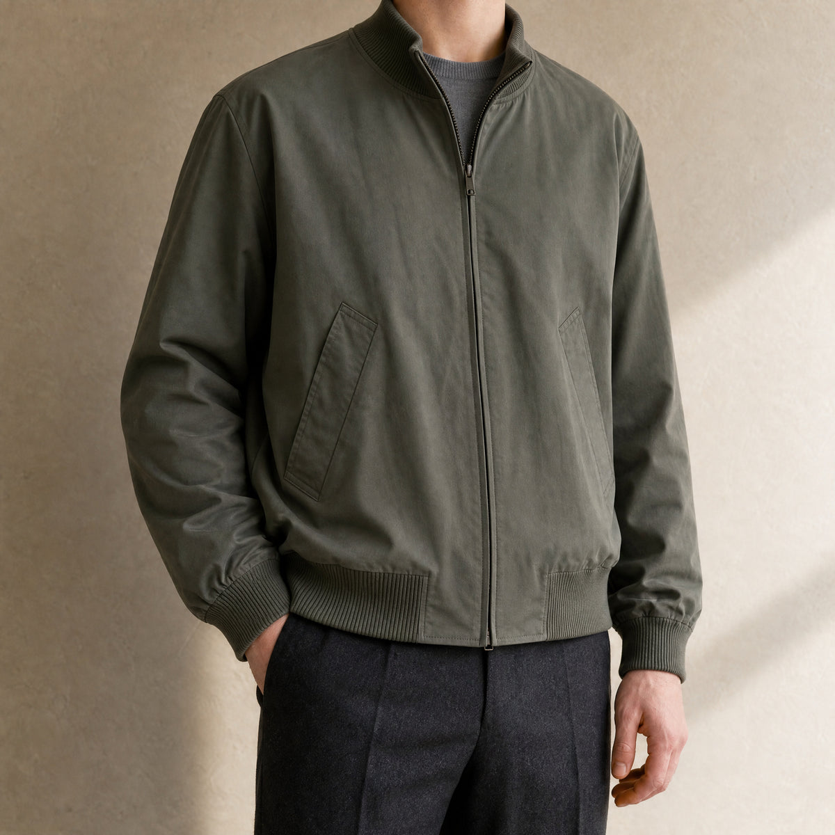 Harbor Bomber Jacket in Army Green