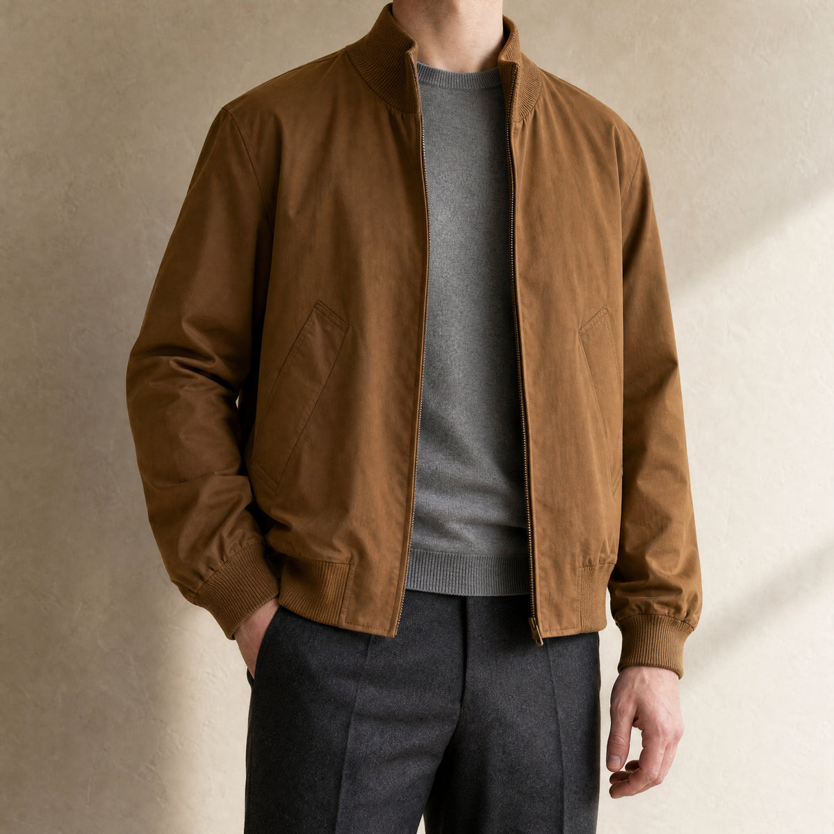 Harbor Bomber Jacket in Brown