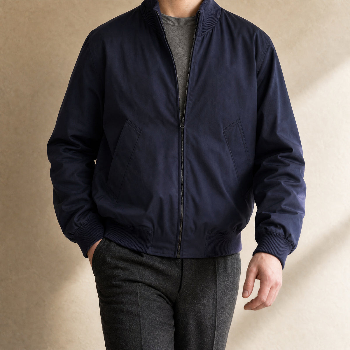 Harbor Bomber Jacket in Navy