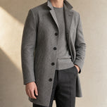 Harebell Printed Overcoat in Light Gray Stripe