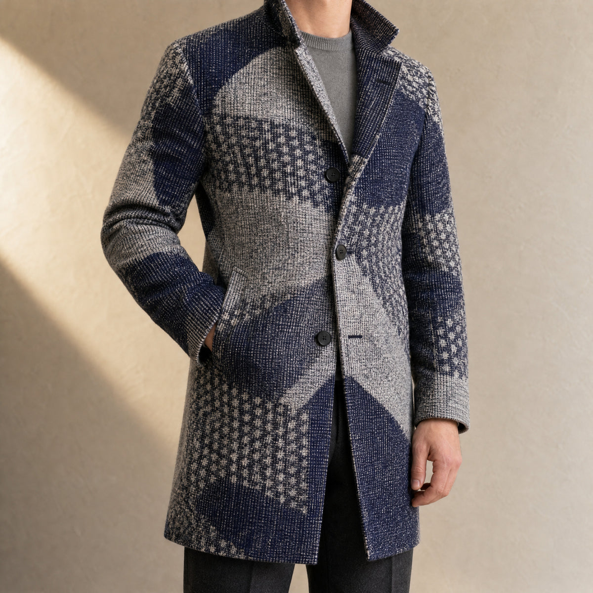 Harebell Printed Overcoat in Multicolor Print