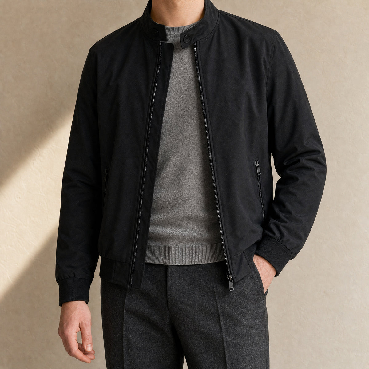 Harrier Classic Bomber Jacket in Black