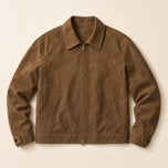 Haven Suede Bomber Jacket in Brown