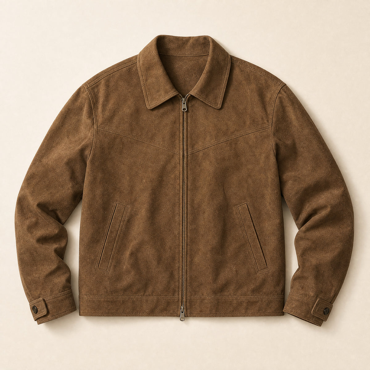 Haven Suede Bomber Jacket in Brown