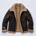 Hornbeam Shearling Bomber Jacket in Coffee
