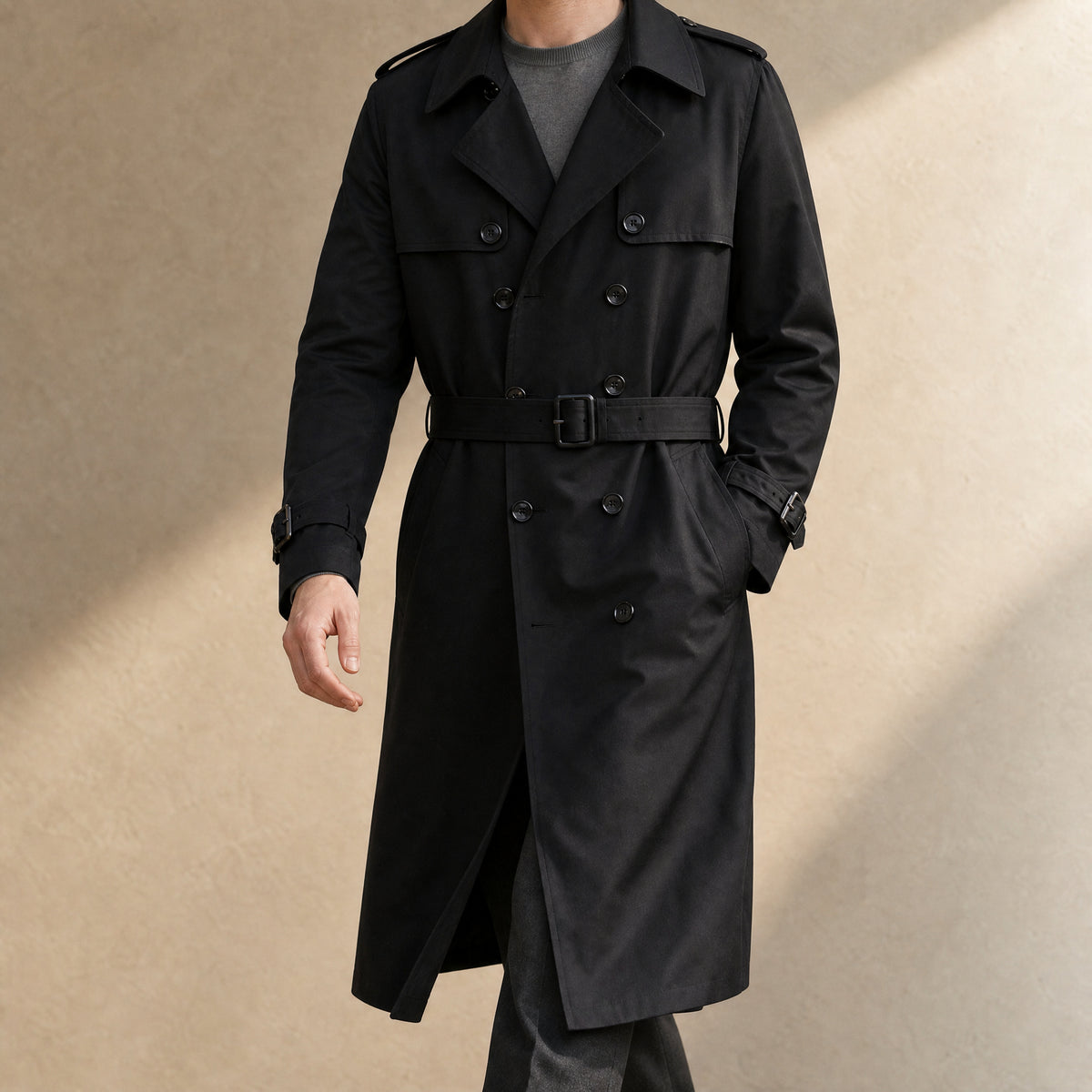Headwater Mid-Length Trench Coat in Black