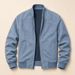 Heath Suede-Look Bomber Jacket in Peacock Blue