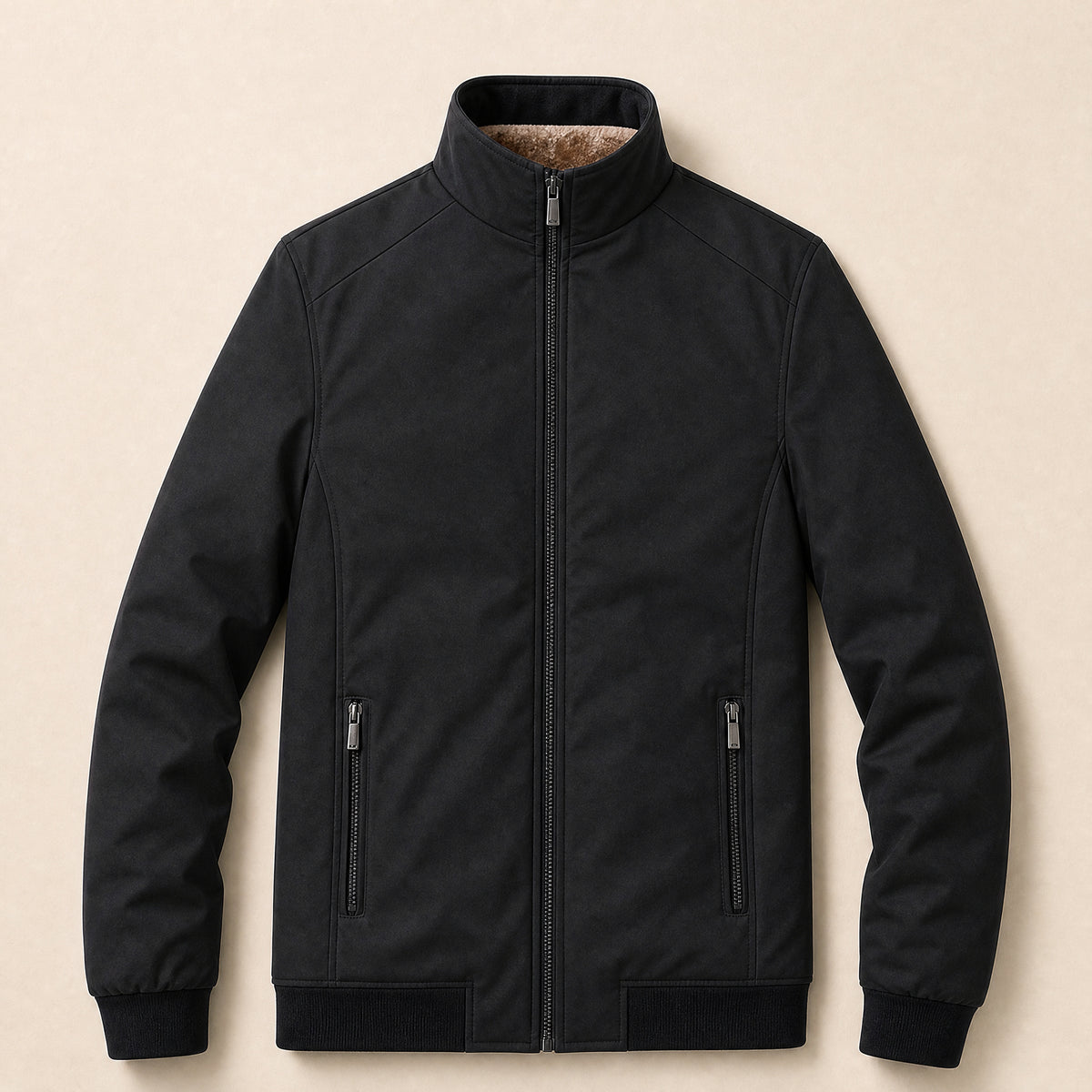 Hillside Insulated Bomber Jacket in Black