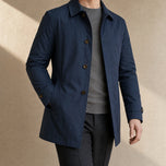 Hoarfrost Classic Trench Coat in Navy Blue